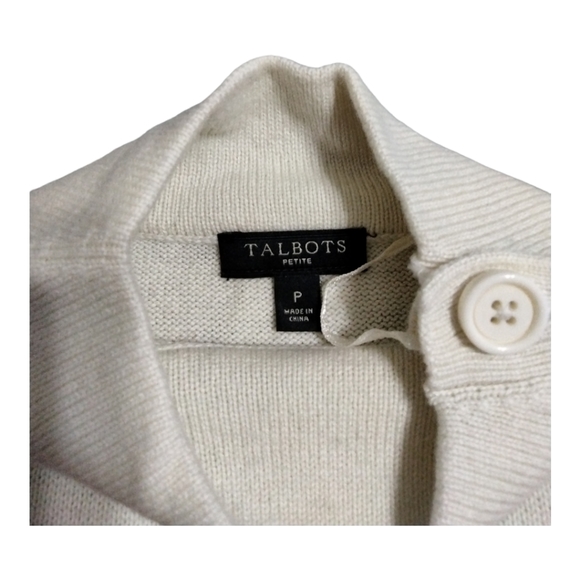 Talbots Colorblock Mock Neck Sz Petite P 4-6 Cashmere Blend Sweater Dress Long - Picture 6 of 16